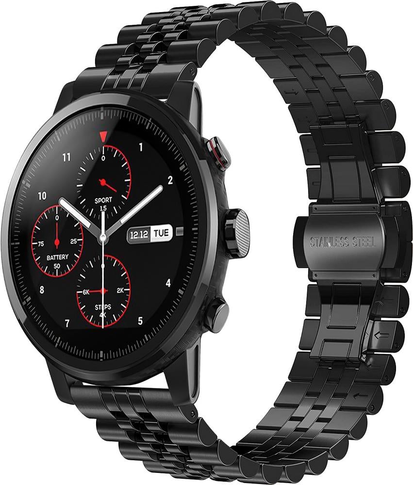 Браслет металлический Stech для Amazfit Stratos 2S Black (25254-2B)