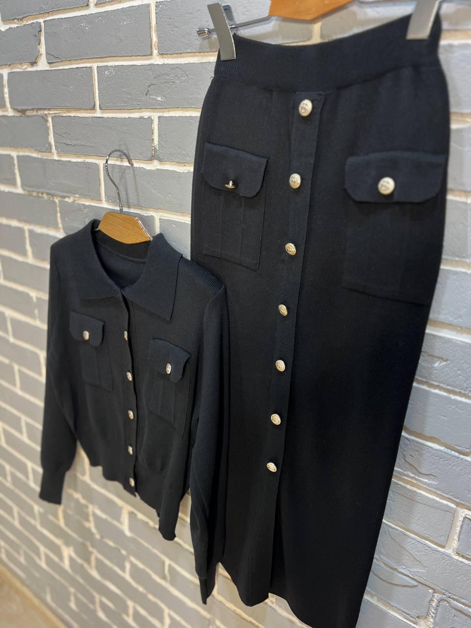 Костюм жіночий De Red 8672 кардиган та спідниця OS Чорний (3205) - фото 7 Костюм жіночий De Red 8672 кардиган та спідниця OS Чорний (3205) - фото 7