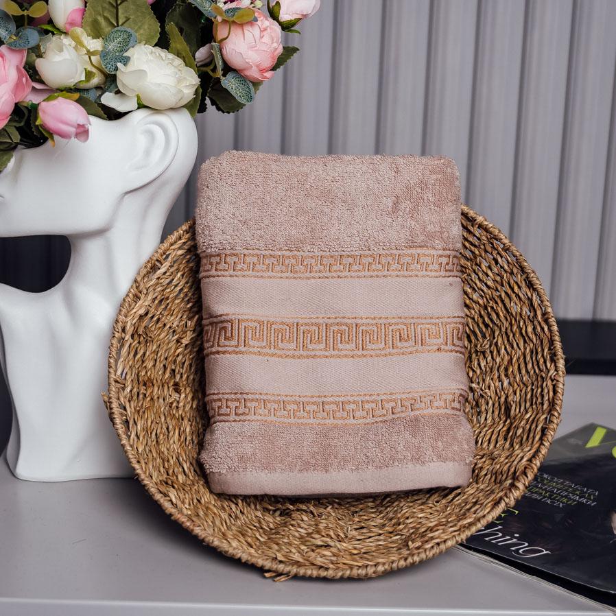 Полотенце для лица Узорчатый лабиринт 100х50 см Светло-бежевый (87715)