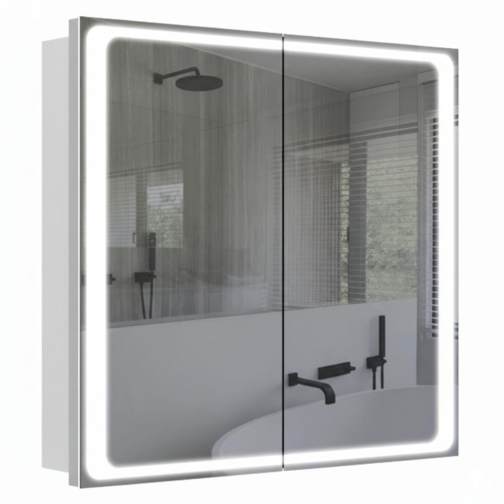 Шкаф зеркальный Aquarius Modena с LED подсветкой 80 Белый (10865)