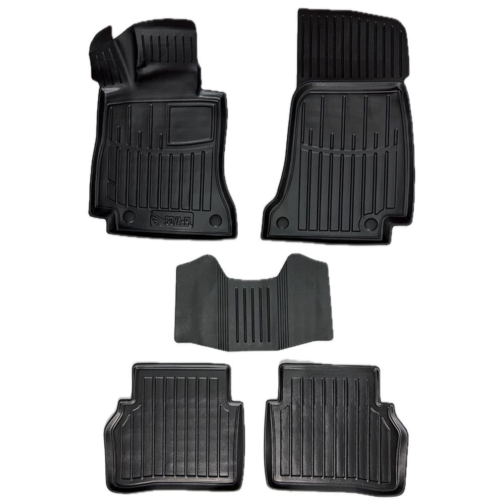 Коврики в салон SOVA-PL для Mercedes-Benz E-klasse W213 2016-2023 резиновые 5 шт. Черный (28800501)
