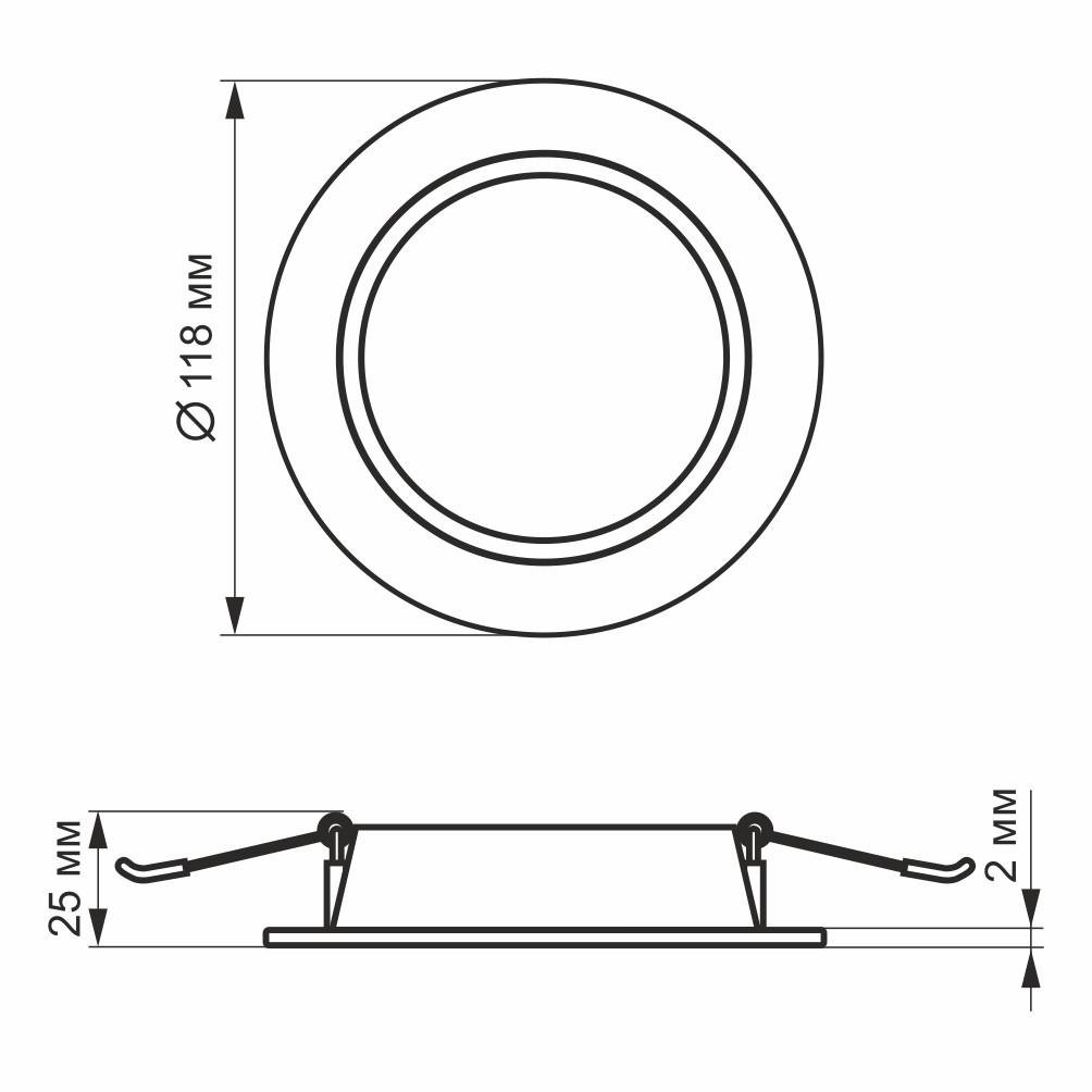 Світильник вбудовуваний Videx 6W 5000K LED Back круглий - фото 4