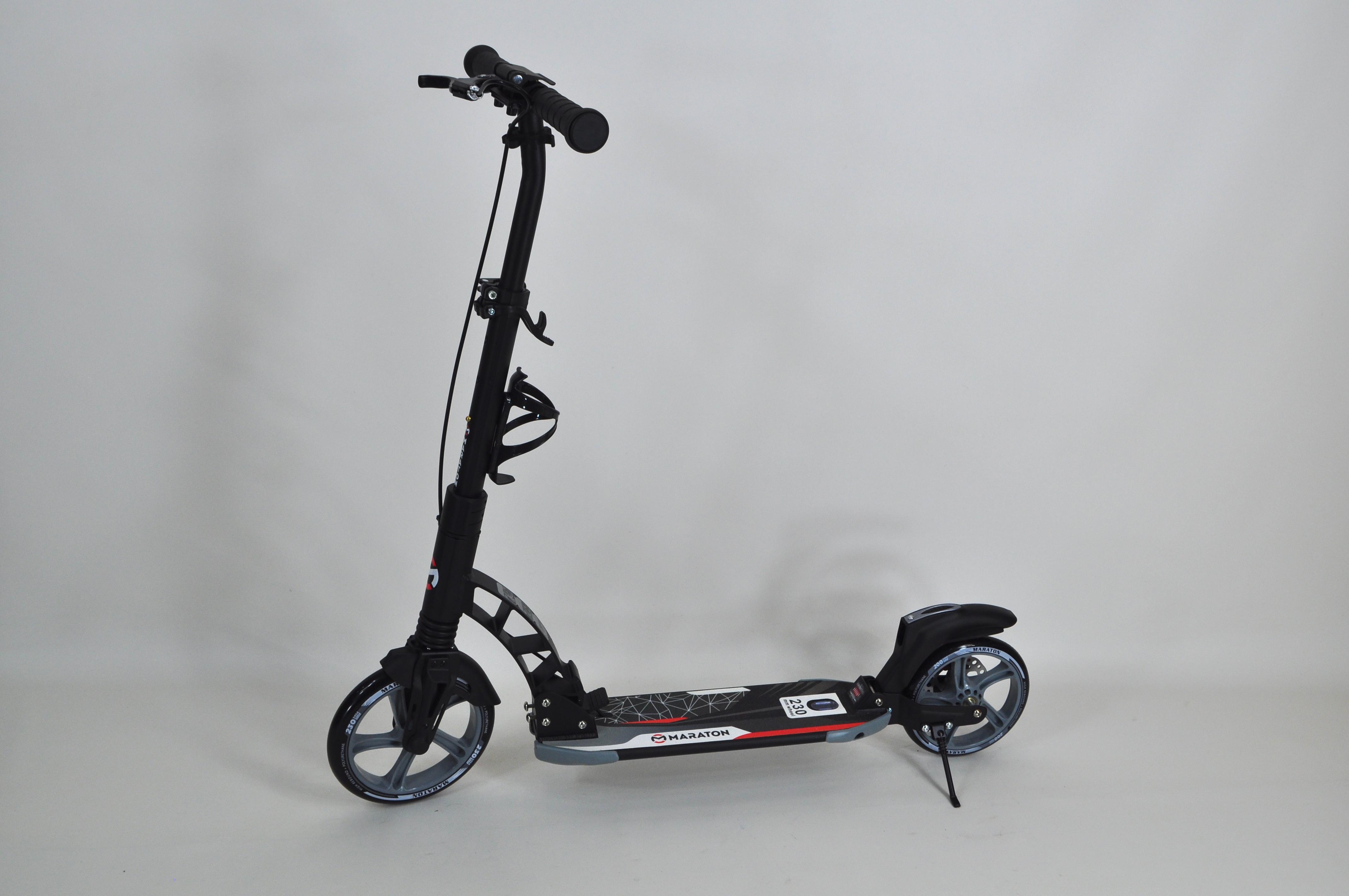 Самокат двухколесный Maraton Dynamic с амортизаторами и подногой Черный - фото 6 Самокат двухколесный Maraton Dynamic с амортизаторами и подногой Черный - фото 6