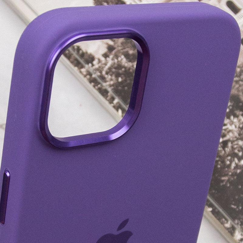 Протиударний чохол Silicone Case Metal Buttons (AA) для Apple iPhone 14 (6.1") Фіолетовий / Iris - фото 8