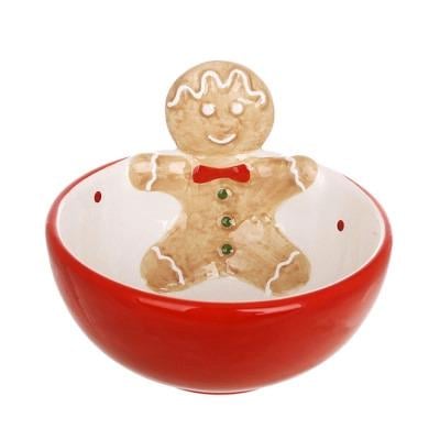 Пиала керамическая пряничный человечек 320 мл Красный (33860)