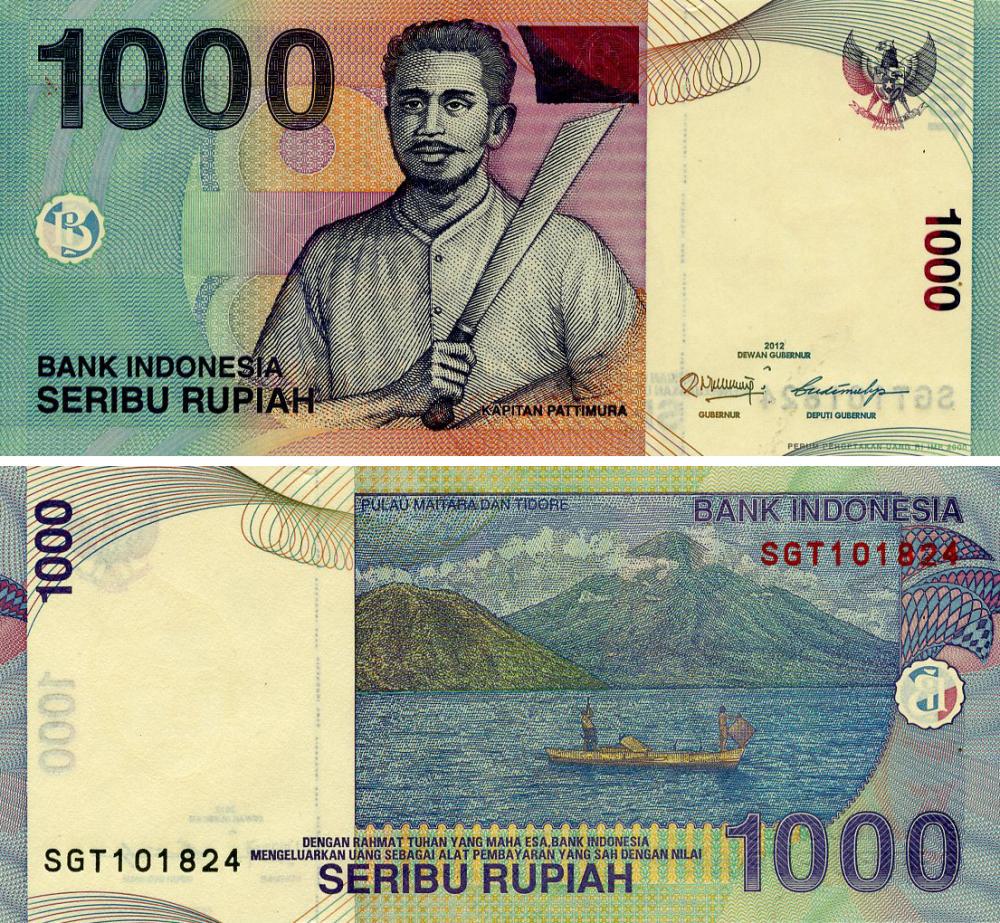 Коллекционная банкнота Индонезия 1000 рупий 2012 UNC (P141l)