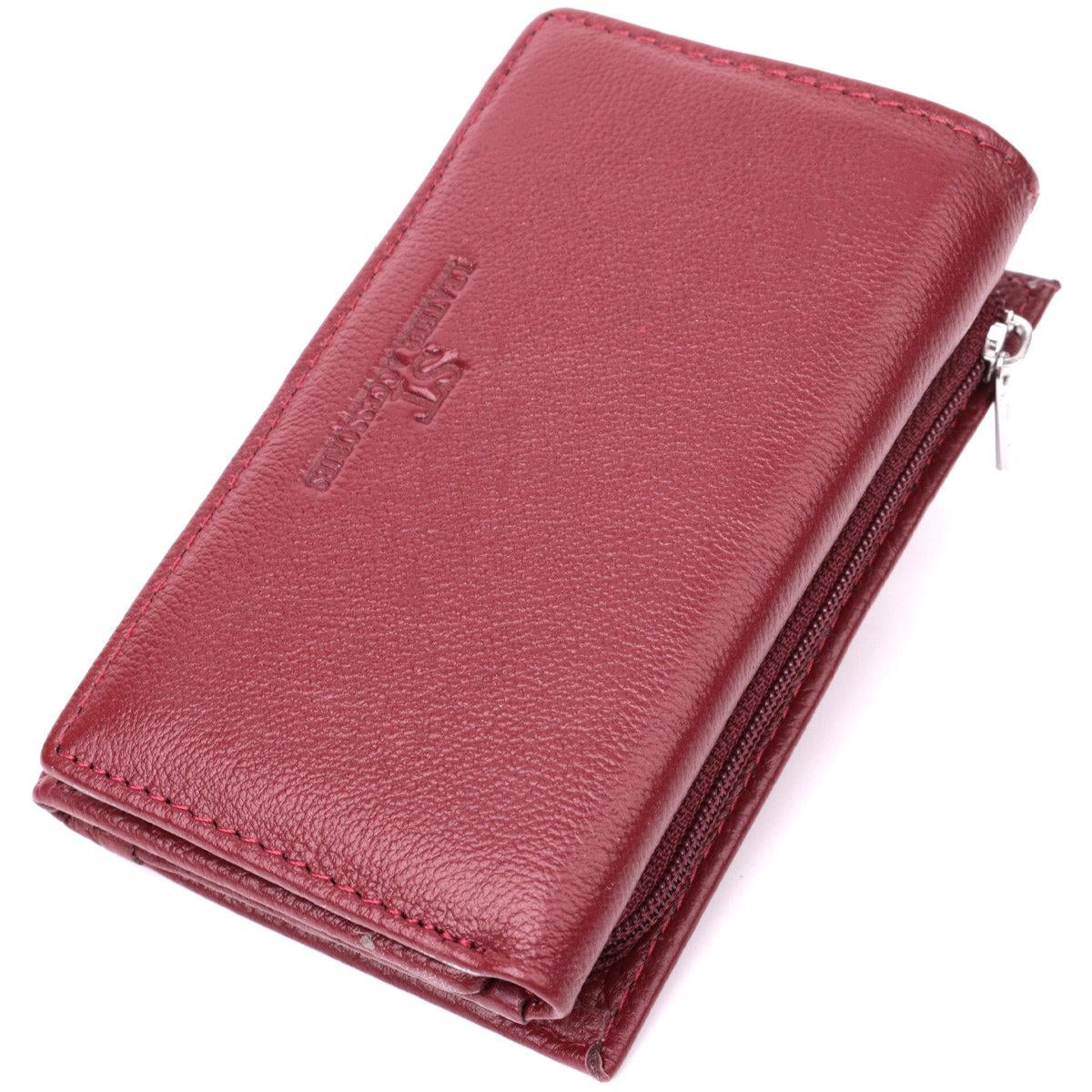 Кошелек женский ST Leather 22489 из натуральной кожи в три сборки на магните Бордовый (168-136-22489)