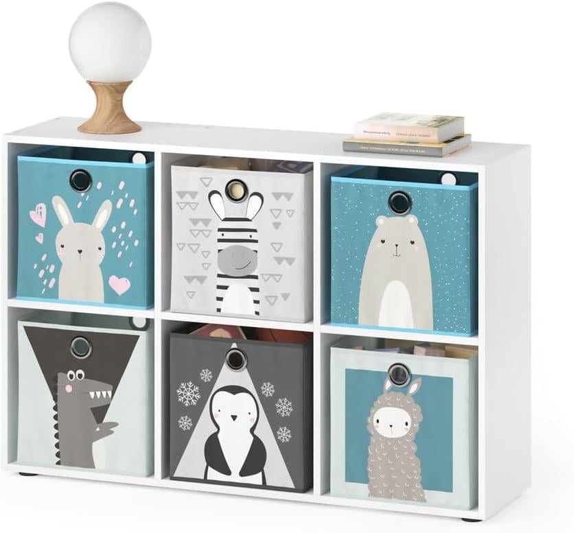 Детский стеллаж для игрушек и книг Smart Kids на 6 открытых ячеек Белый (MS817)