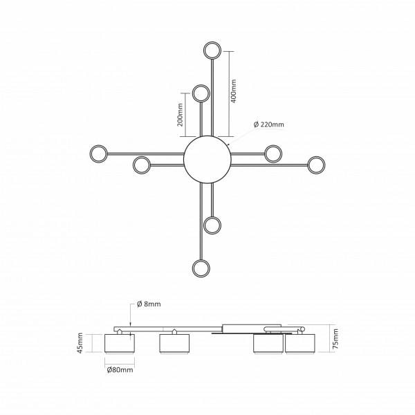 Светильник Videx под лампу 8xGX53 накладной Белый (VL-SPF22B-W) - фото 4