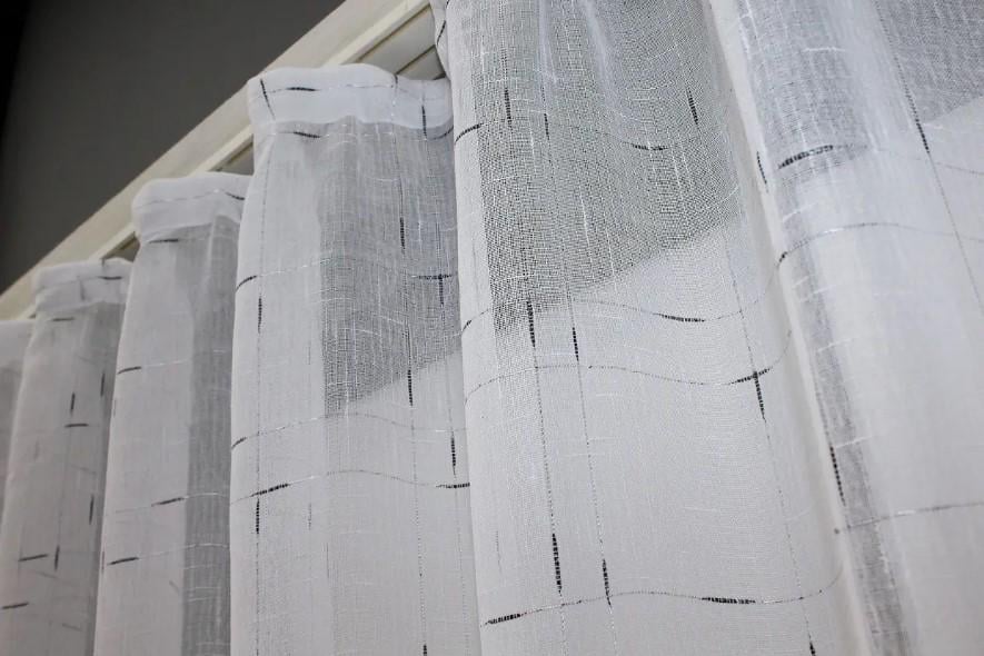 Тюль арка на кухню лен/бахрома 260х170 см Белый/Серый (000к 51-188) - фото 4