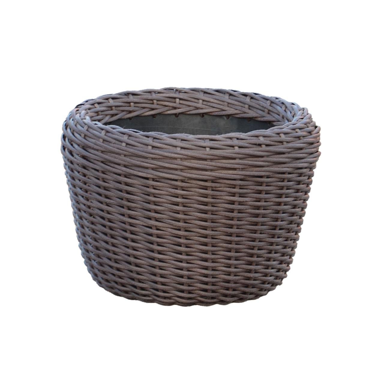 Кашпо для рослин з штучного ротангу 20 л Чесаний венге