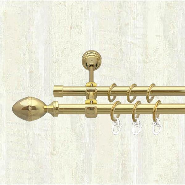 Карниз для штор Orvit Фарже двухрядный 16/16 мм 160 см Золото (000-6676)