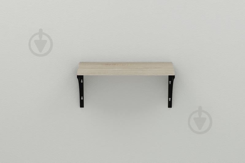 Полка настенная Ferrum-decor Ханди 2 240x700x240 металл Черный ДСП Сонома 16 мм (XND0046)