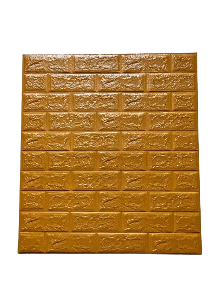 3D-панель самоклеющаяся кирпич 770x700x3 мм Золотой - фото 1 3D-панель самоклеющаяся кирпич 770x700x3 мм Золотой - фото 1