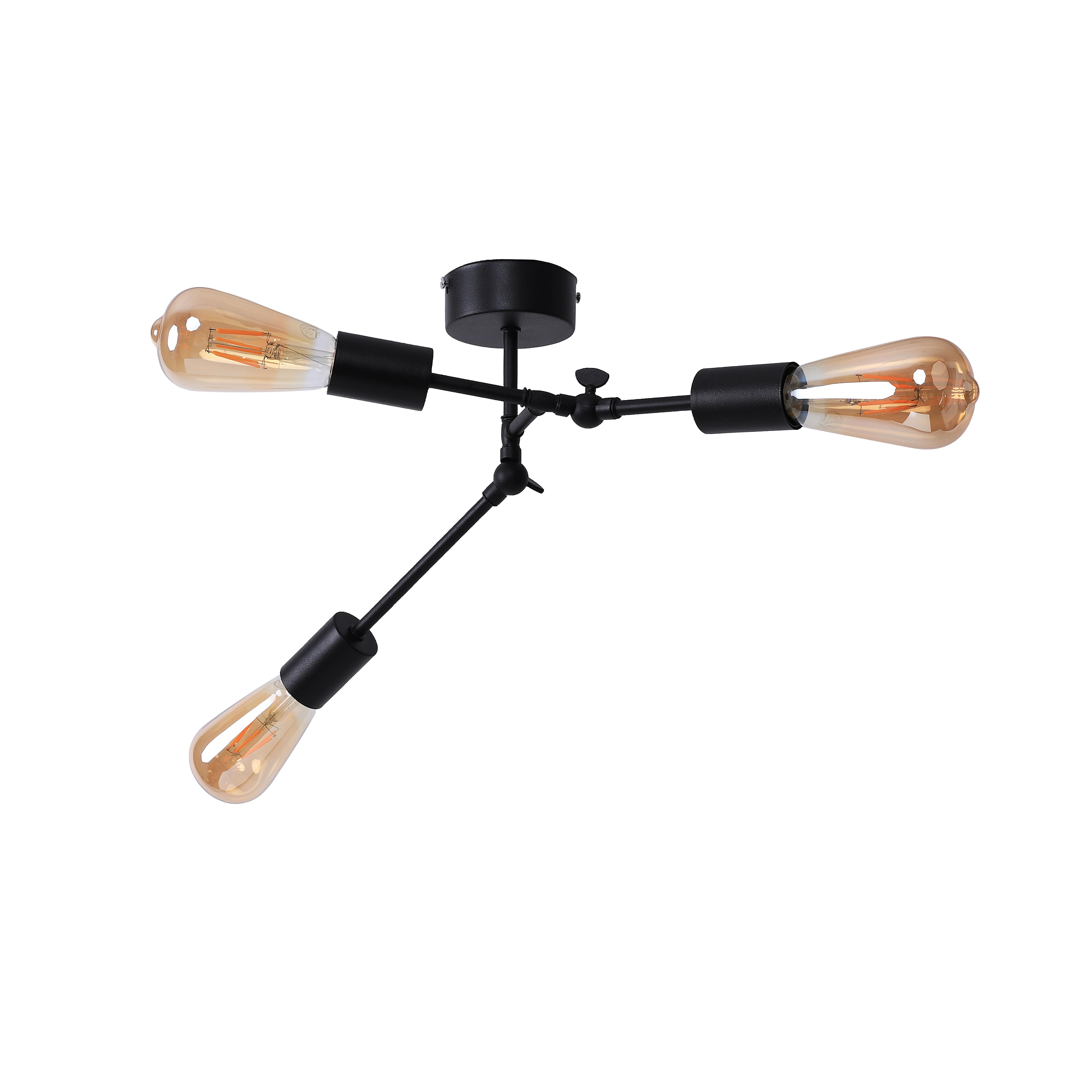 Люстра металлическая производство Sirius PR на 3 лампы Черный (1046/3)