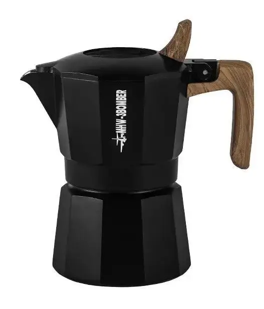Гейзерна кавоварка MHW-3BOMBER Double Valve Moka Pot 1 cup Чорний алюміній (M5886B)
