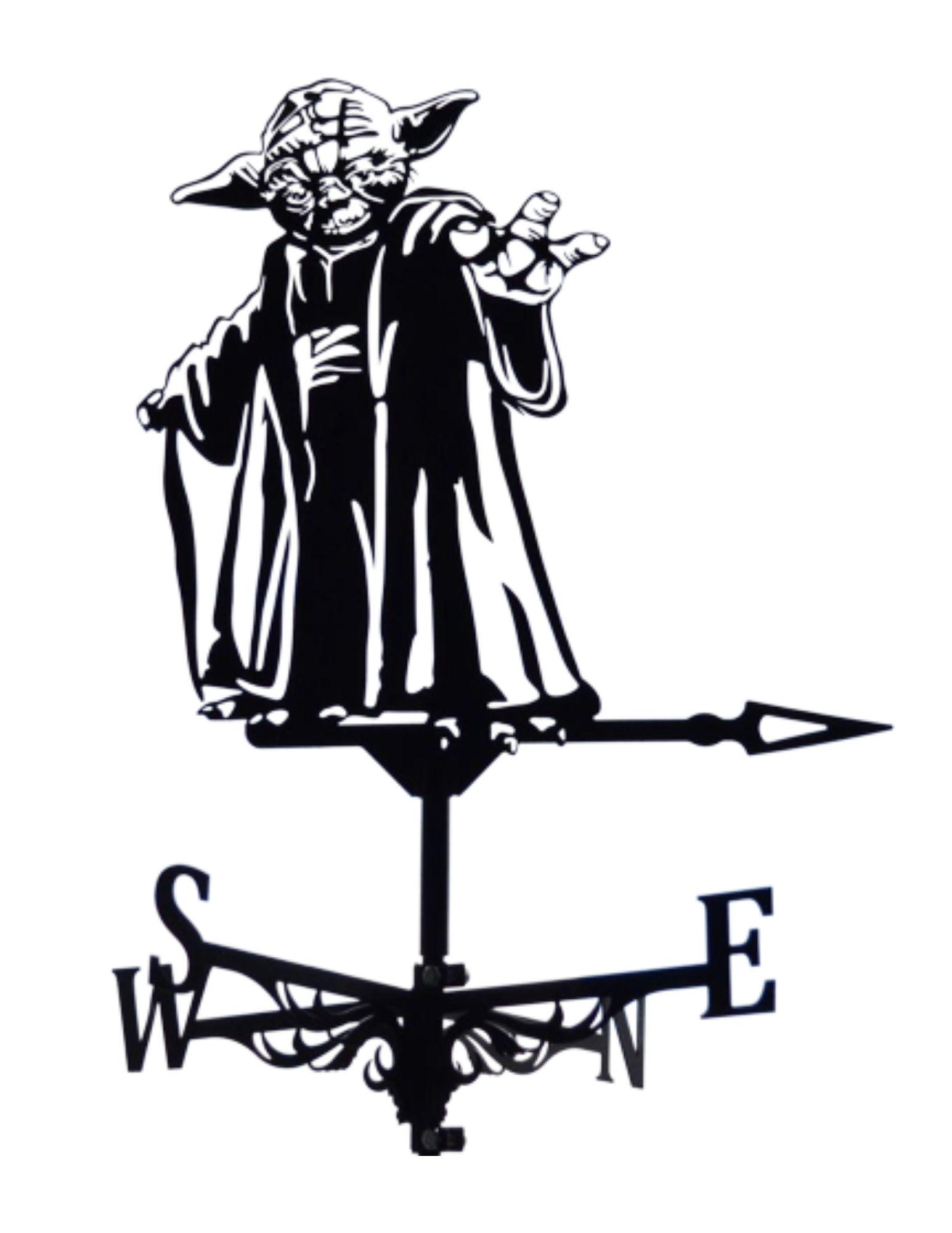 Флюгер на крышу Мастер-джедай Йода металлический Черный (9604497)