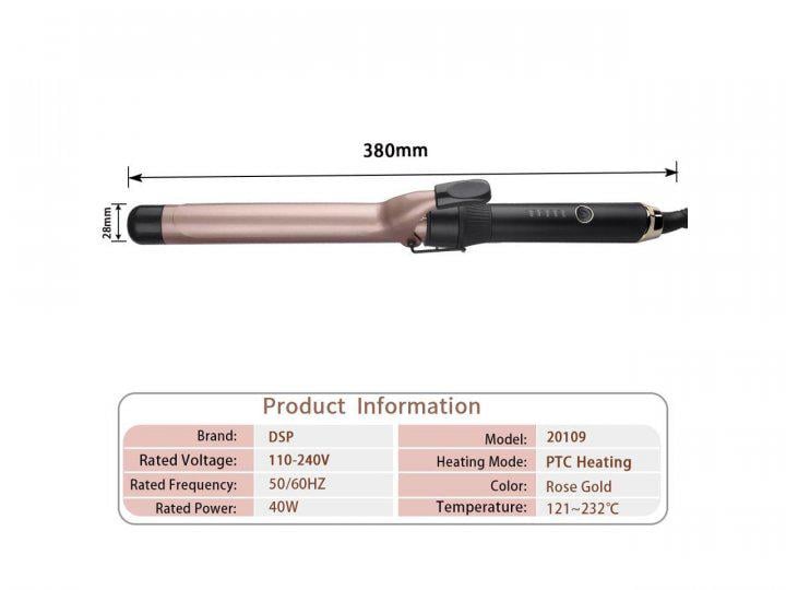 Плойка для создания локонов DSP 20109 с керамическим покрытием 28 мм - фото 5 Плойка для создания локонов DSP 20109 с керамическим покрытием 28 мм - фото 5