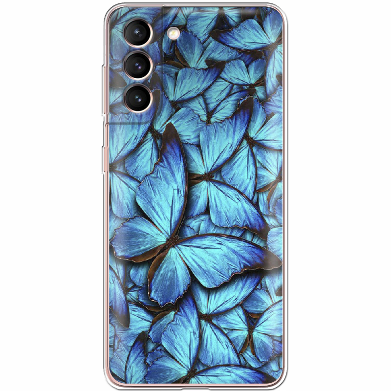 Чохол BoxFace Samsung G991 Galaxy S21 Лазурні метелики Прозорий силікон (41709-up1550-41709)