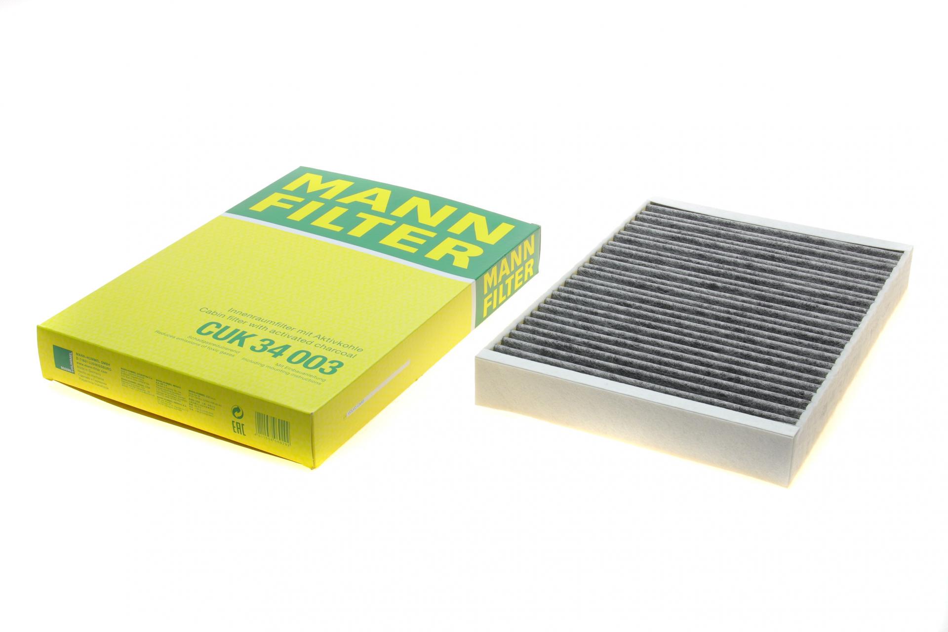 Фильтр салона Mann-Filter для Volvo S90 II/V60 II/V 90 II/XC 60 II/XC 90 II 14- угольный (CUK 34 003)