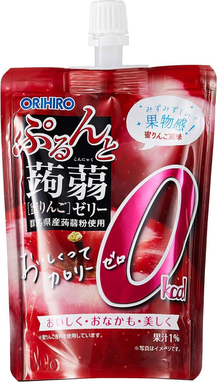 Конфета японская жидкое желе Orihiro Purunto Konnyaku Jelly Apple 130 г (2132723255)