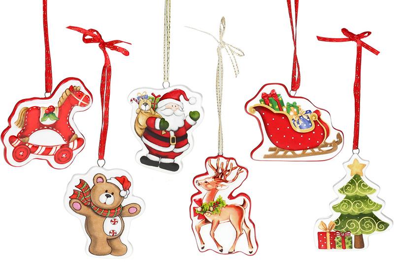 Набор подвесок Happy Year 7,9 х4, 8х1 см керамических 12 шт. (BD-811-504)