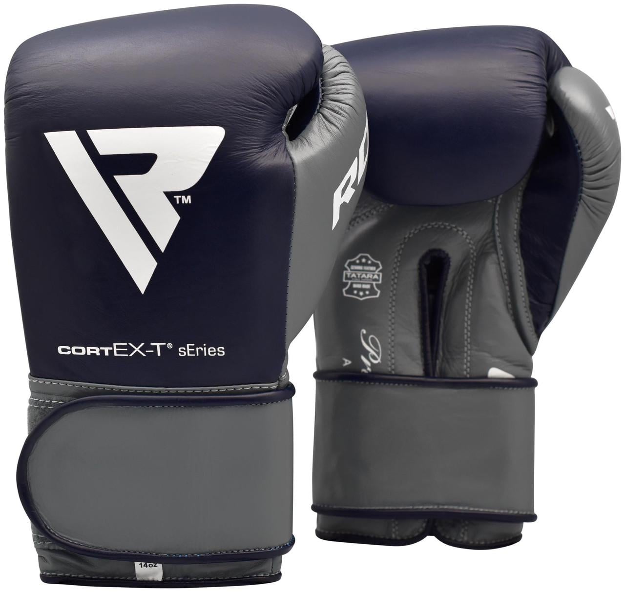 Боксерские перчатки RDX Leather Pro C4 10 унций Blue (40267)