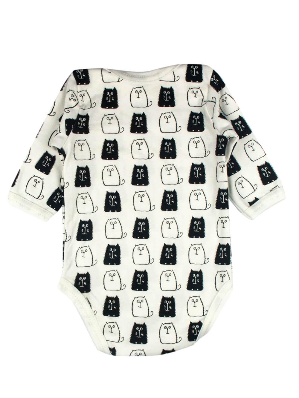 Боди детский Черные и белые коты 68 смБежевый (1191011-68) - фото 2 Боди детский Черные и белые коты 68 смБежевый (1191011-68) - фото 2