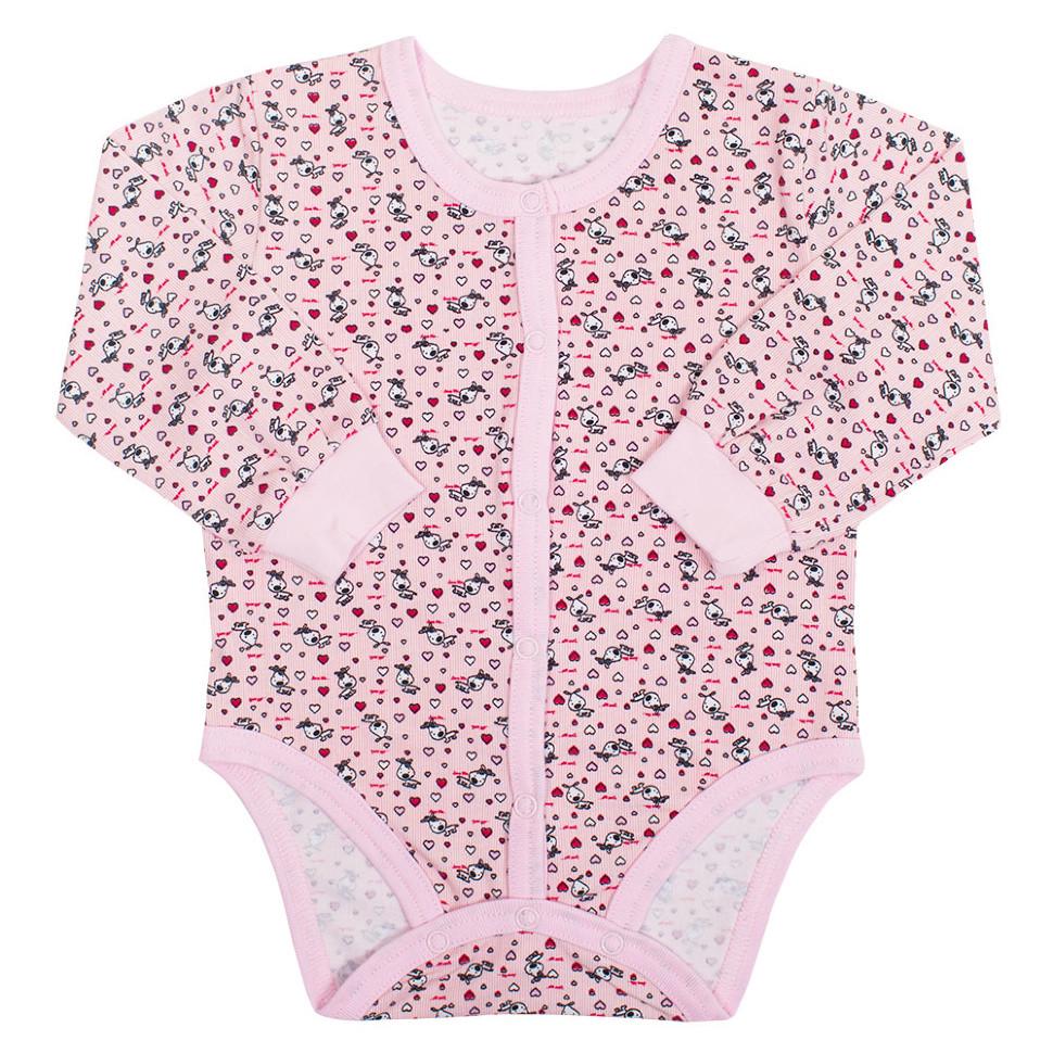 Боди детское хлопковое для девочки на кнопках Gabbi BD-19-04-1 Любимцы 62 см Розовый (11576)