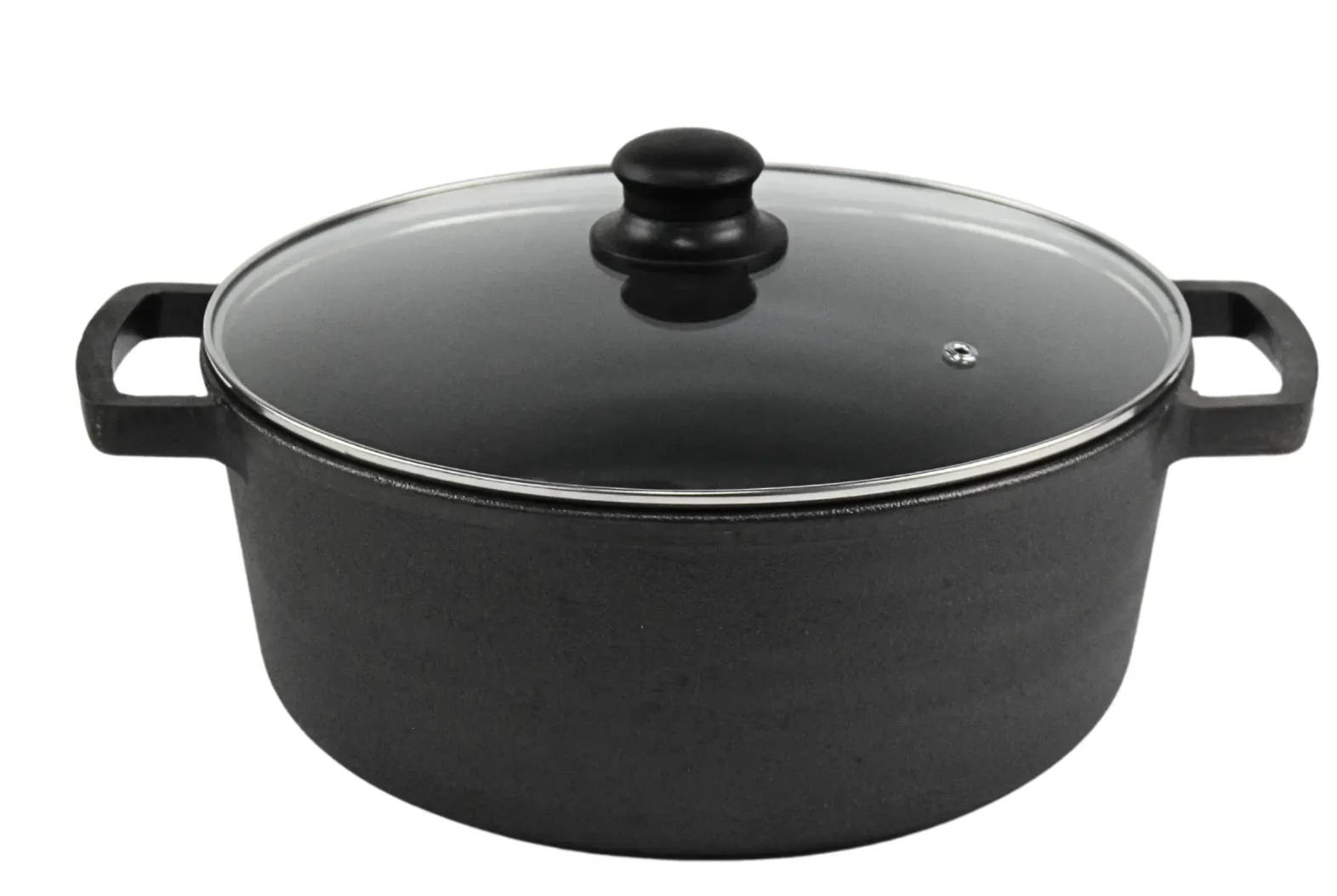 Кастрюля чугунная Brizoll 6 л со стеклянной крышкой Черный (P-6L-6)