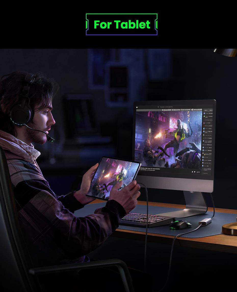 Карта видеозахвата USB Ugreen 1. USB-A USB-C 2 м Серый (25772) - фото 8