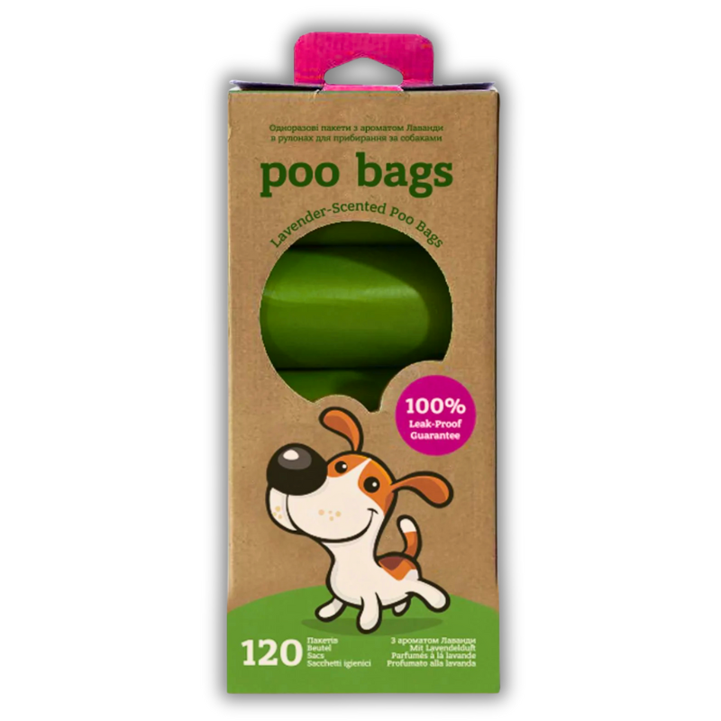 Пакеты одноразовые для уборки за животными Poo Bags с ароматом лаванды 120 шт. (20220300) Пакеты одноразовые для уборки за животными Poo Bags с ароматом лаванды 120 шт. (20220300)