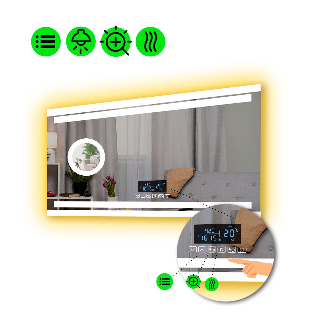 Зеркало с LED подсветкой Letizia с Smart-блоком 70x60 см (8994998)