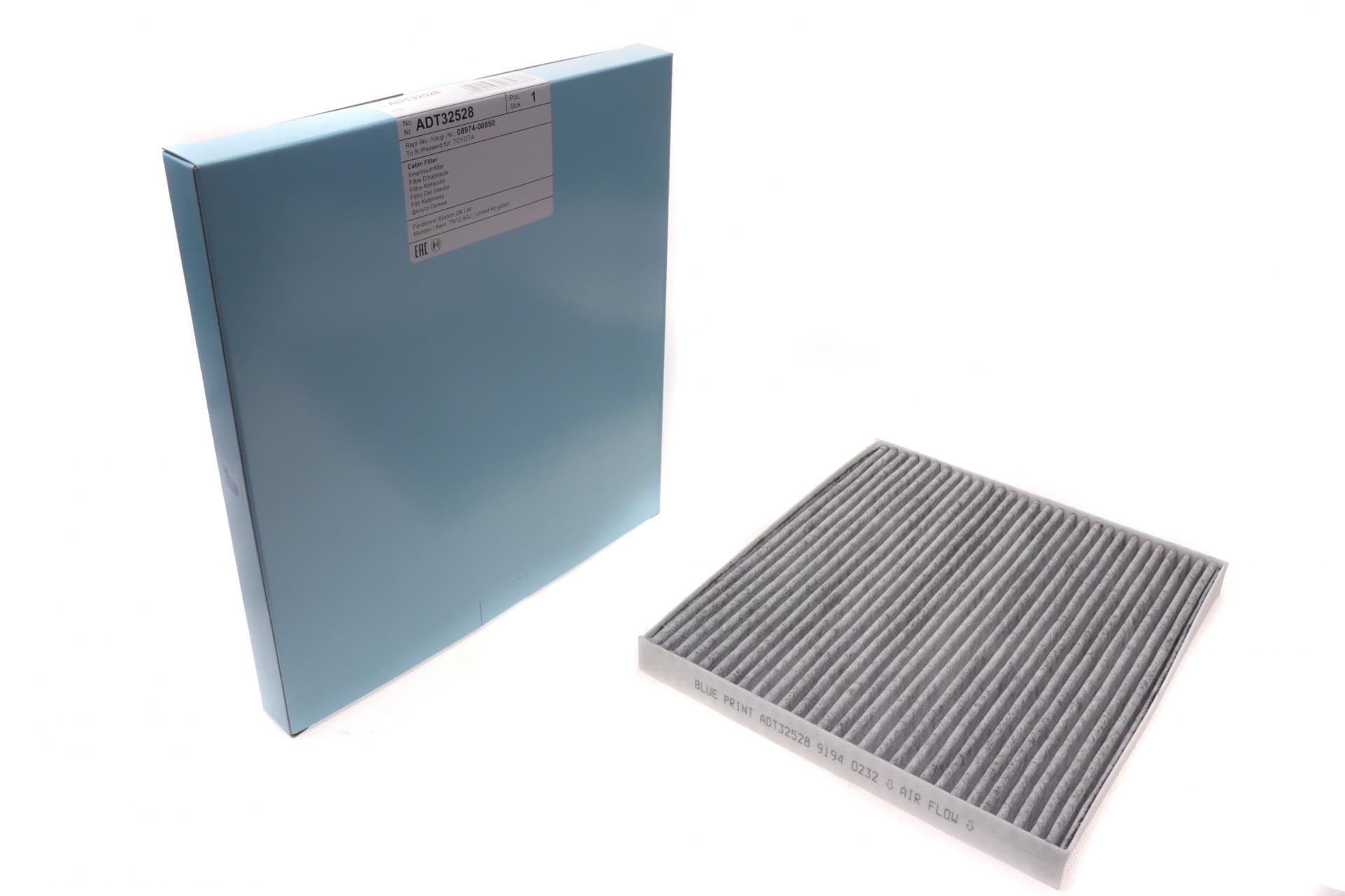 Фильтр салона BLUE PRINT для Toyota Avensis/Corolla 00- угольный (ADT32528)