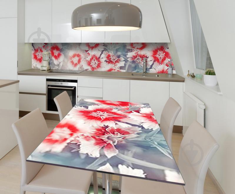 Наклейка виниловая на стол Zatarga  "Красные Гвоздики"  600х1200 мм