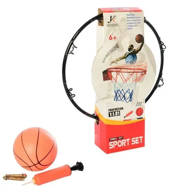 Баскетбольное кольцо Sport Set MR0170RD с мячом/насосом и сеткой 25 см Красный (151-98-MR0170RD)