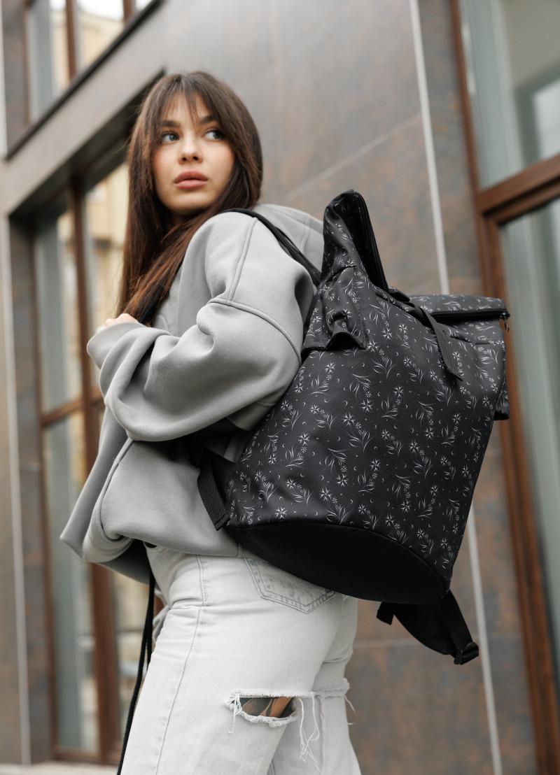 Рюкзак женский Sambag RollTop KZN 41х27х18 см Черный (24300702) - фото 10
