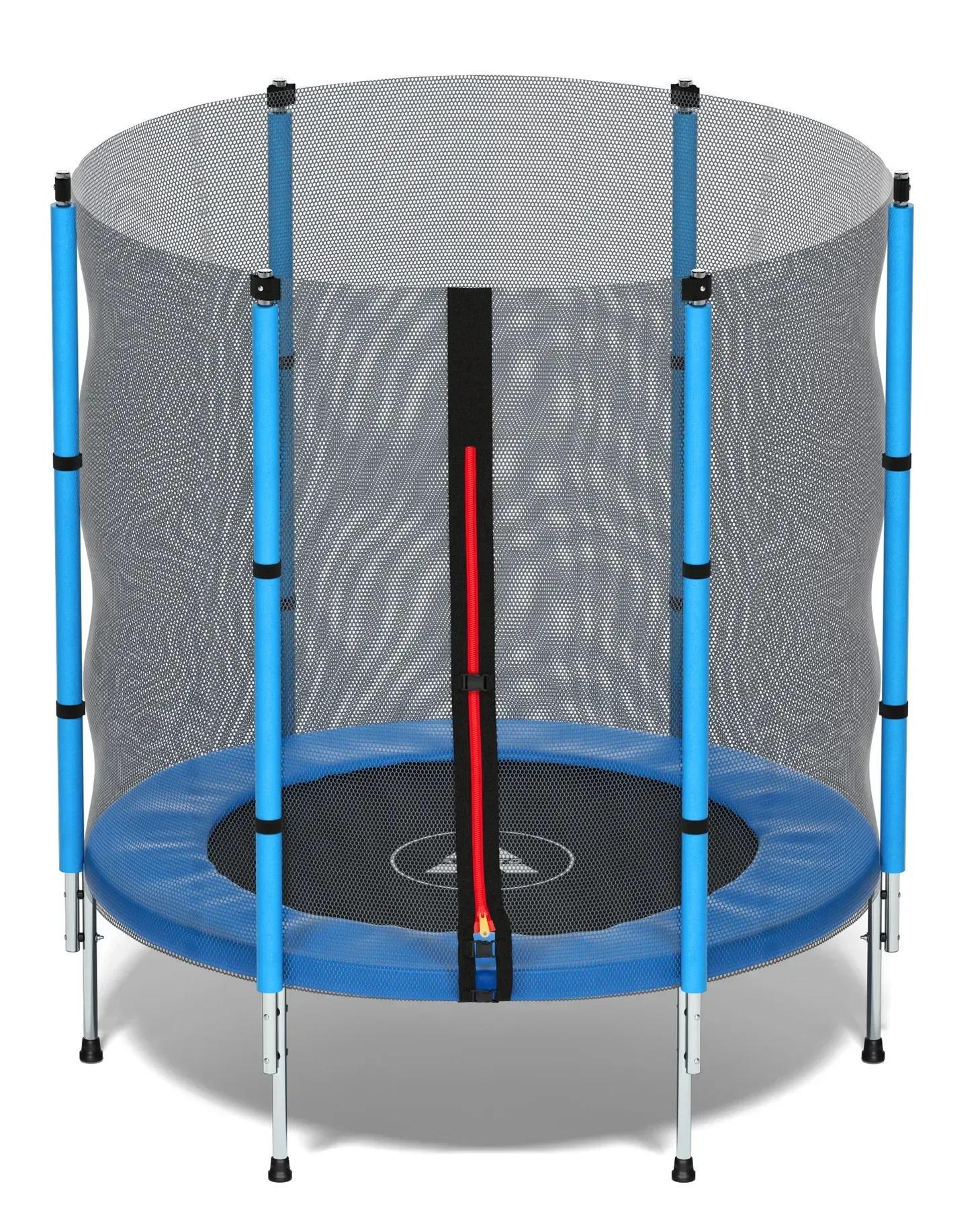 Батут Atleto с сеткой 140 см Синий - фото 2 Батут Atleto с сеткой 140 см Синий - фото 2