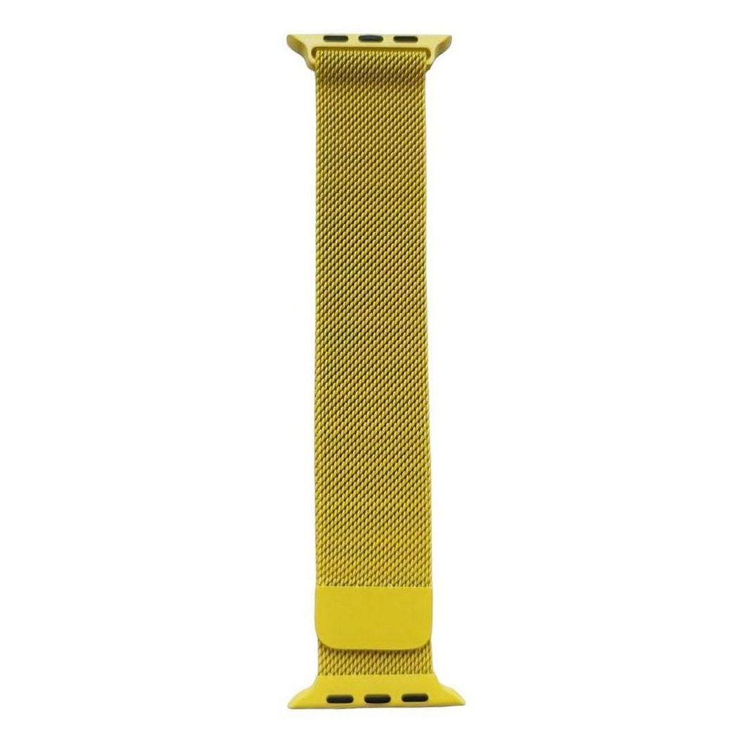 Ремешок металлический для Apple Watch Milanese Loop Band 42/44/45/49 мм Yellow (rmp y)