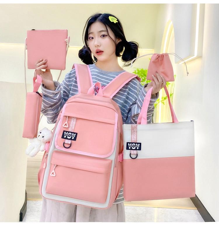 Шкільний рюкзак для дівчинки 5в1 Рожевий (yy613-2) - фото 2 Шкільний рюкзак для дівчинки 5в1 Рожевий (yy613-2) - фото 2