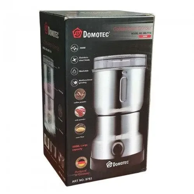 Кавомолка електрична Domotec MS-7114 200 Вт з контейнерами 70 г (9783) - фото 5 Кавомолка електрична Domotec MS-7114 200 Вт з контейнерами 70 г (9783) - фото 5