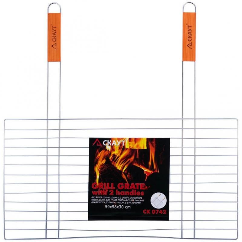 Решетка для барбекю Kamille Скаут с двумя ручками 58х30 см