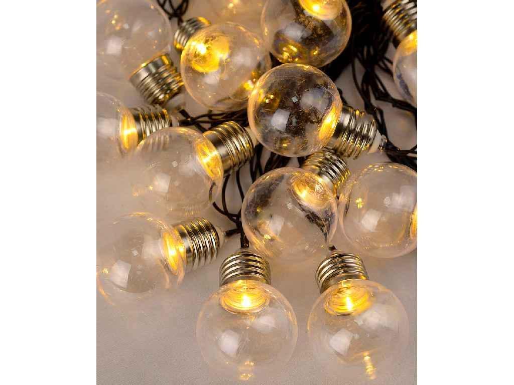 Гірлянда Лампочки 40 мм 12LED 5 м з перехідником Теплий білий (1364-07)