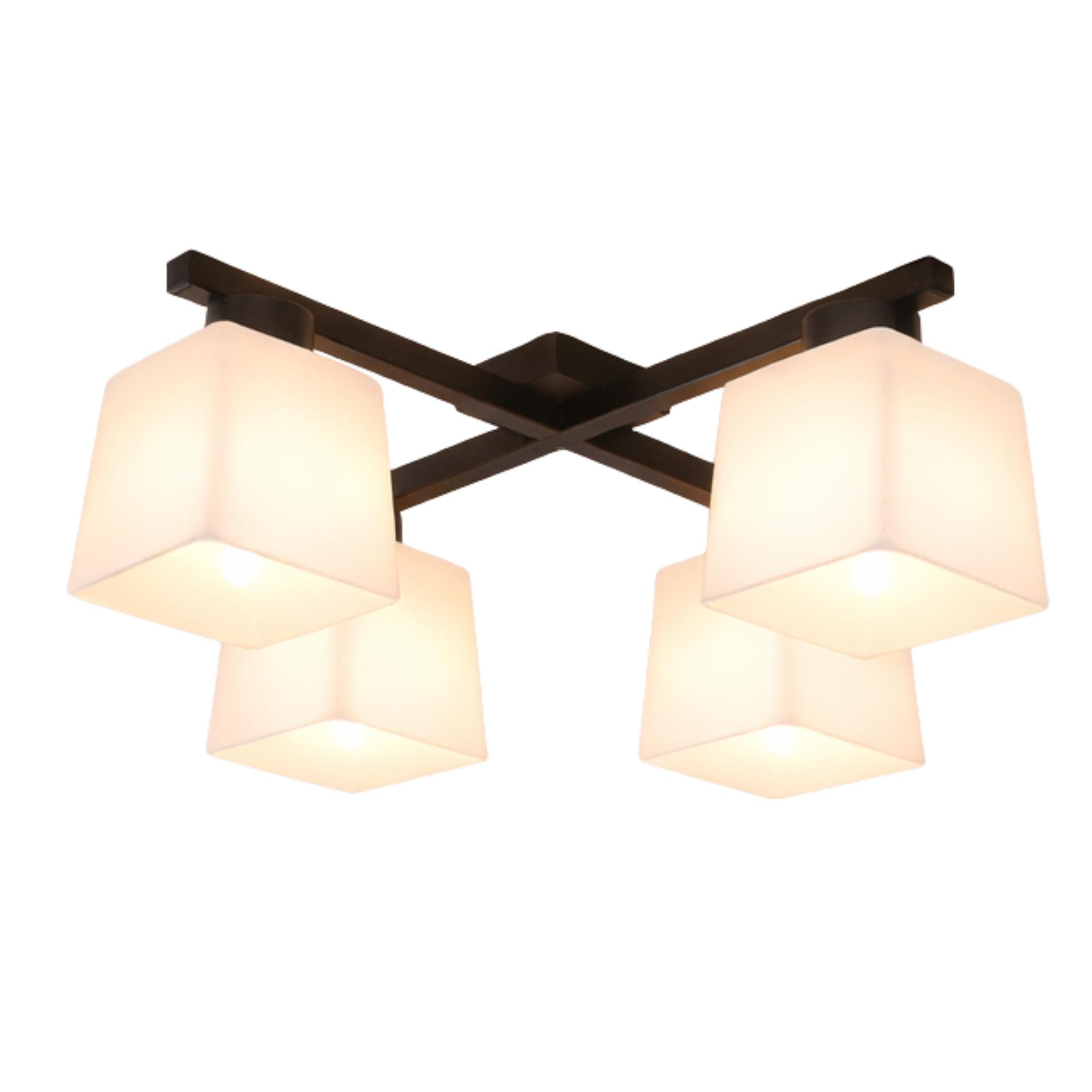 Люстра MSK ELECTRIC Sakura на чотири плафони під лампи Е27 Чорний (NL 16510-4 BK)