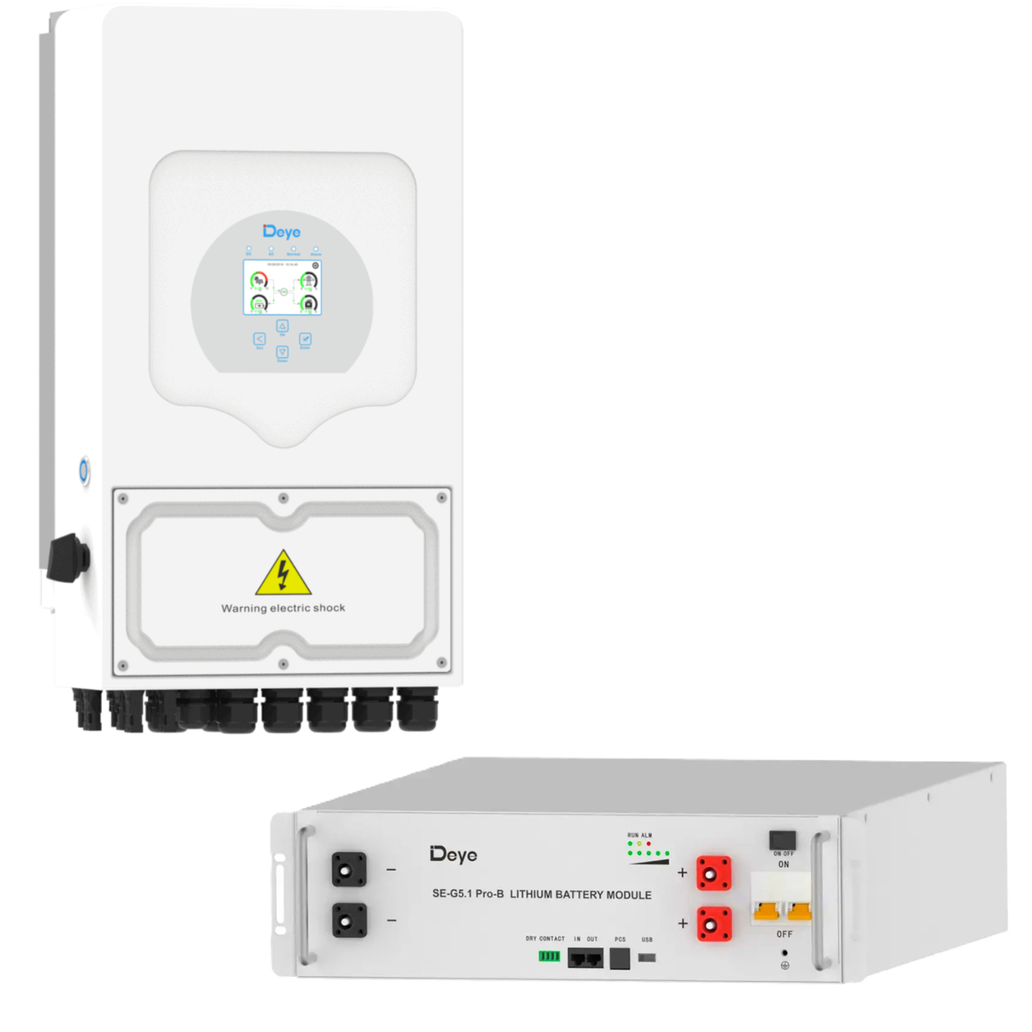 Комплект автономного энергоснабжения Deye 3,6 кВт SUN-3.6K-SG05LP1-EU-AM2-P и Deye SE-G5.1 Pro-B 5,12 кВт·ч (38124949)
