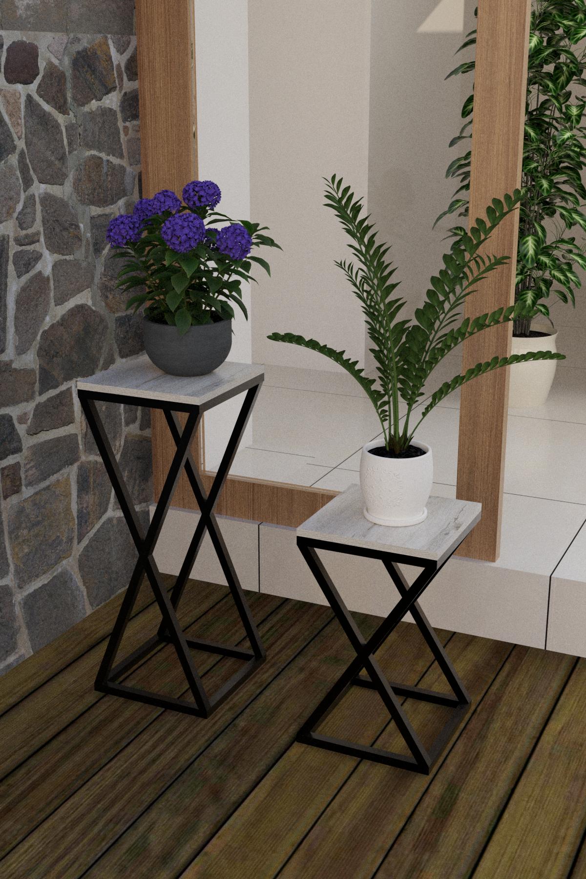 Подставка под цветы EcoLoft Duo Bloom DSP-1187 Лофт 2 шт. Дуб Кортона (25759880)