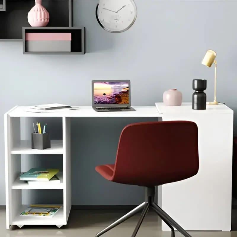 Стіл-тумба трансформер Ferrum-decor 1/2 ДСП 16 мм 750x1450x600 мм Білий (FRD-105074)