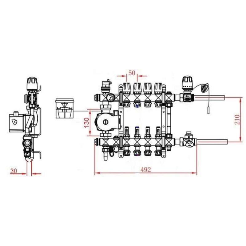 Группа коллекторная SD Forte SFE0013 1"3 нержавеющая сталь без насоса (VD00021168) - фото 2