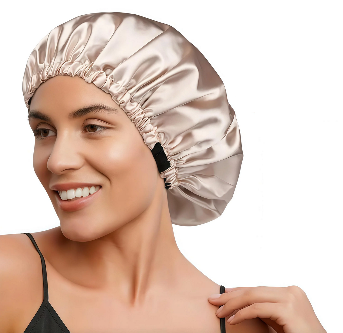 Шапочка гипоаллергенная двусторонняя ночная сатиновая Шампань (2422563)