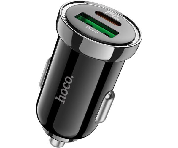 Устройство автомобильное зарядное Hoco Z44 PD20W/QC3.0 Black